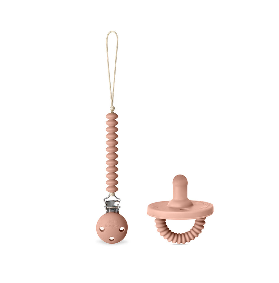 Ensemble attache-tétine Lova + Tétine et anneau de dentition 2en1 Yassou Taille 2